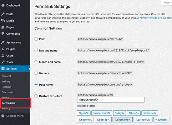 How to change Permalink in WordPress