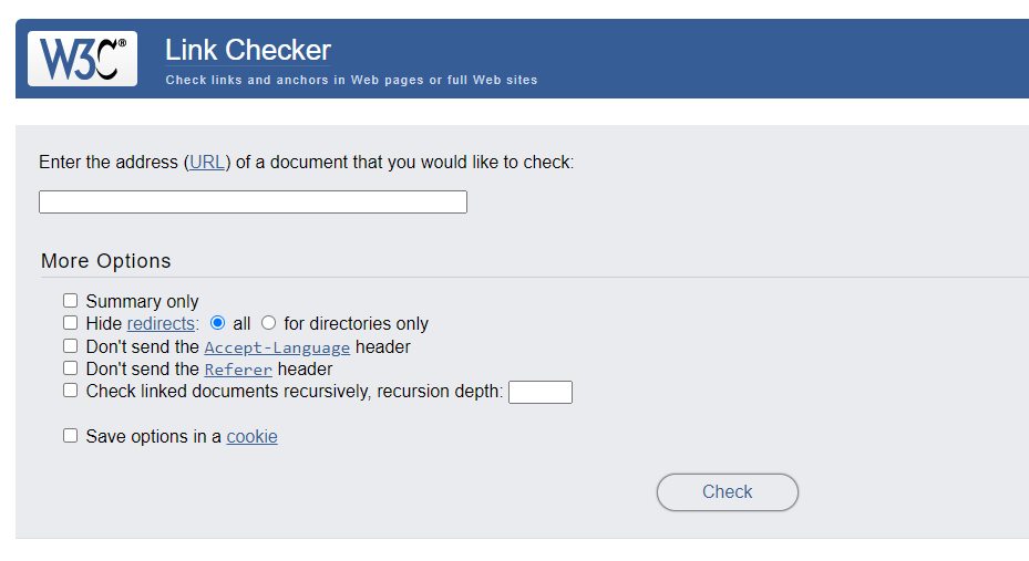 W3C Link checker Homepage