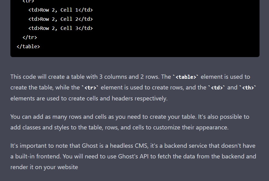 Example of using Chatgpt for generating HTML codes
