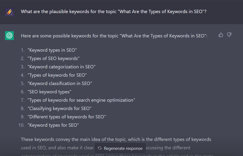 How to use Chatgpt for keyword research