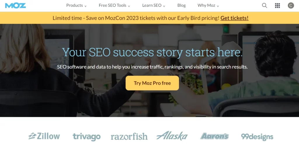 MOZ PRO homepage