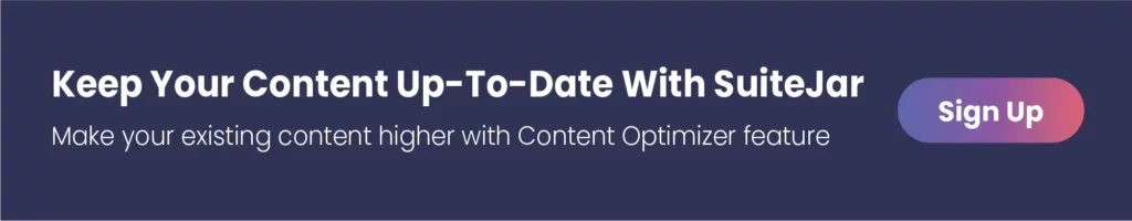 Call to action for Content Optimizer feature of SuiteJar