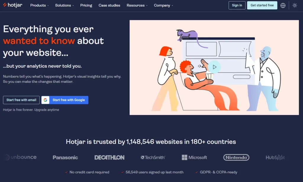 Hotjar Home page