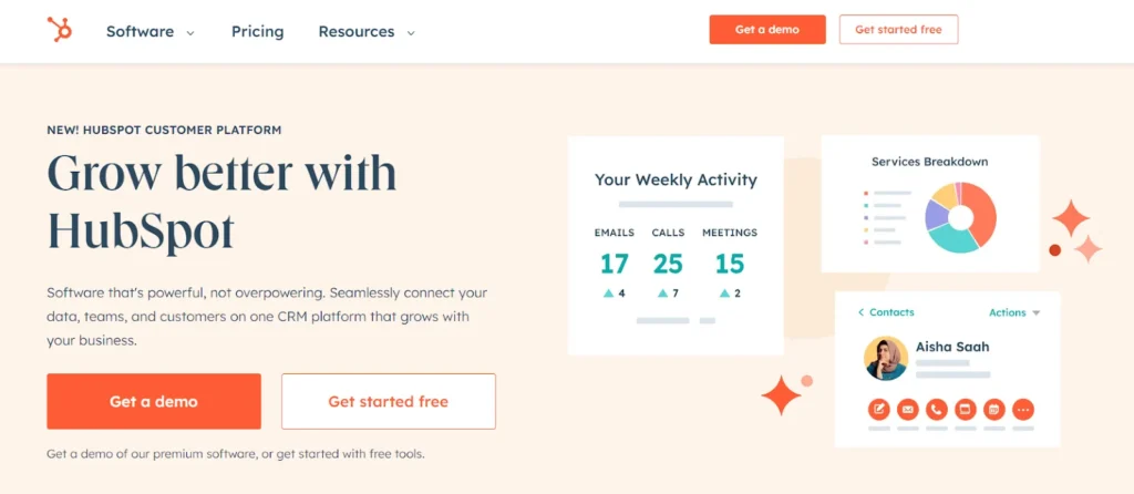 Hubspot Home page