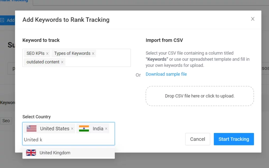 Keyword Rank Tracking