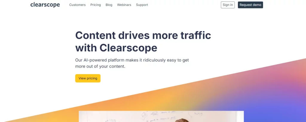 Clearscope home page