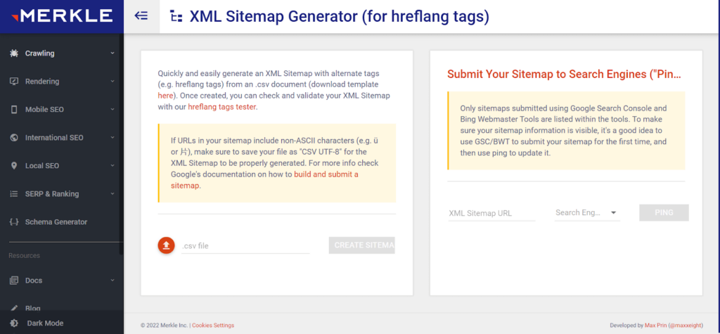 hreflang XML sitemap generator
