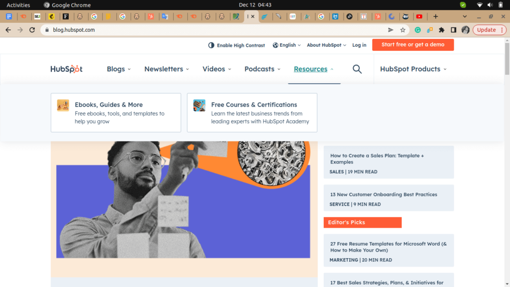 Example of how hubspot made their brand lead magnet