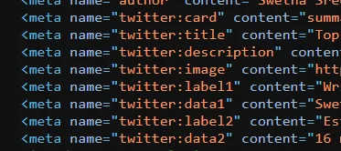 Twitter card tags  