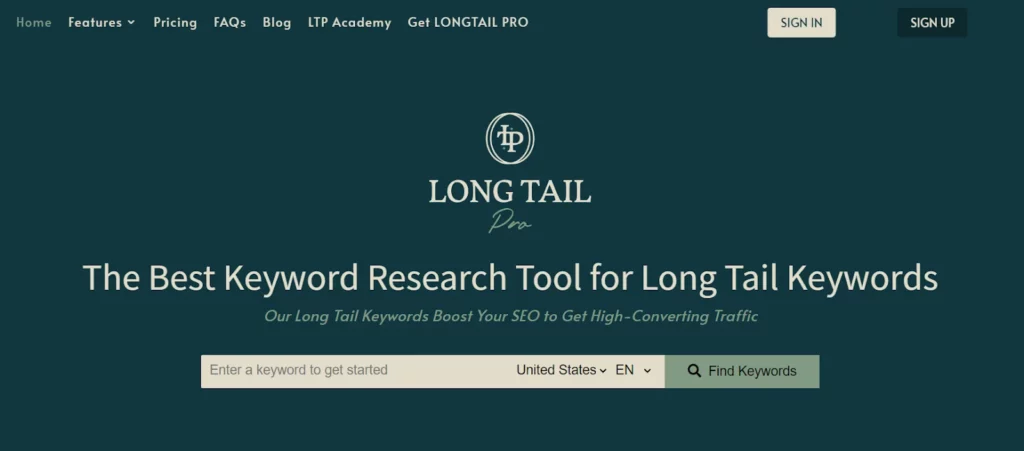 Long Tail Pro Home Page