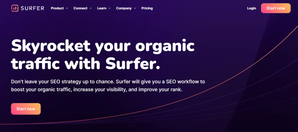 SurferSEO homepage