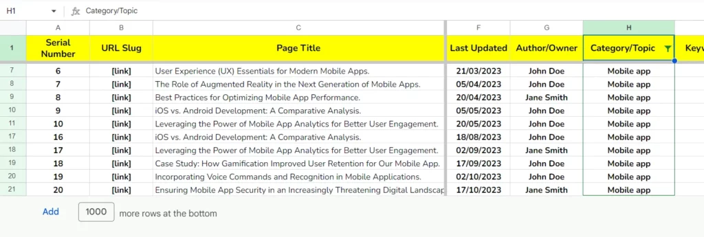 Google Sheet
