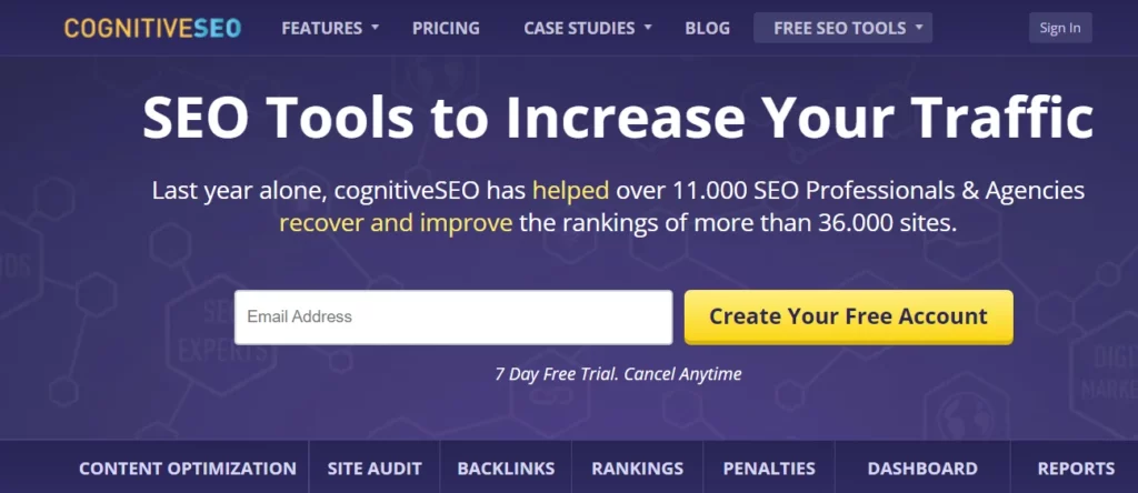 cognitiveseo homepage