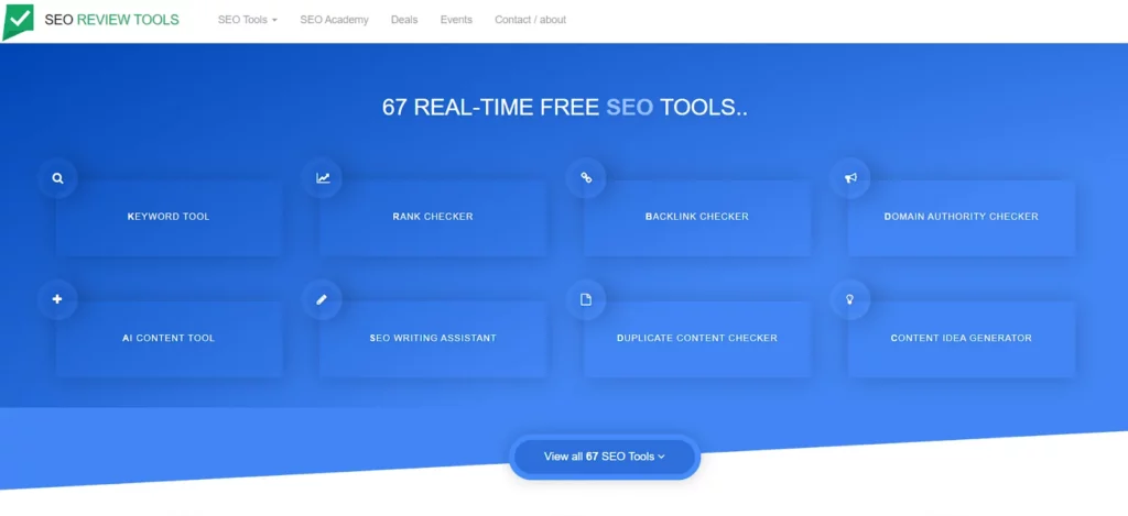SEO Review Tools Home Page
