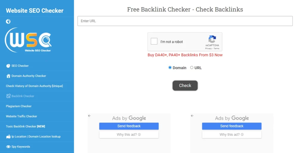 Website SEO Checker Home Page