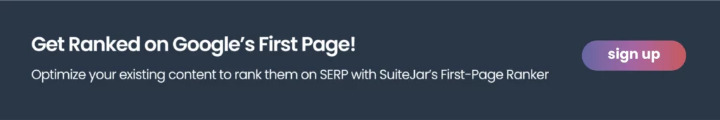 Call to action prompting readers to sign up for suitejar
