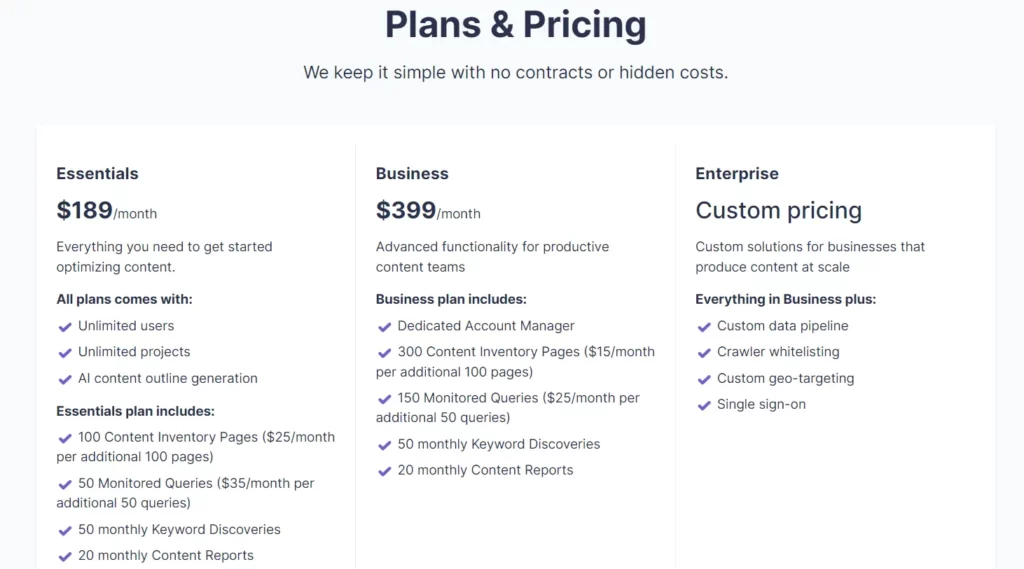 Clearscope pricing