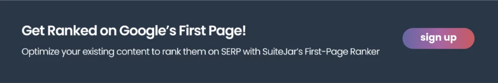 Call to action prompting readers to sign up for suitejar